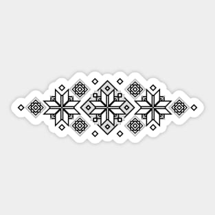 Pattern with Ornamental Composition Inspired by Ukrainian Traditional Embroidery Sticker